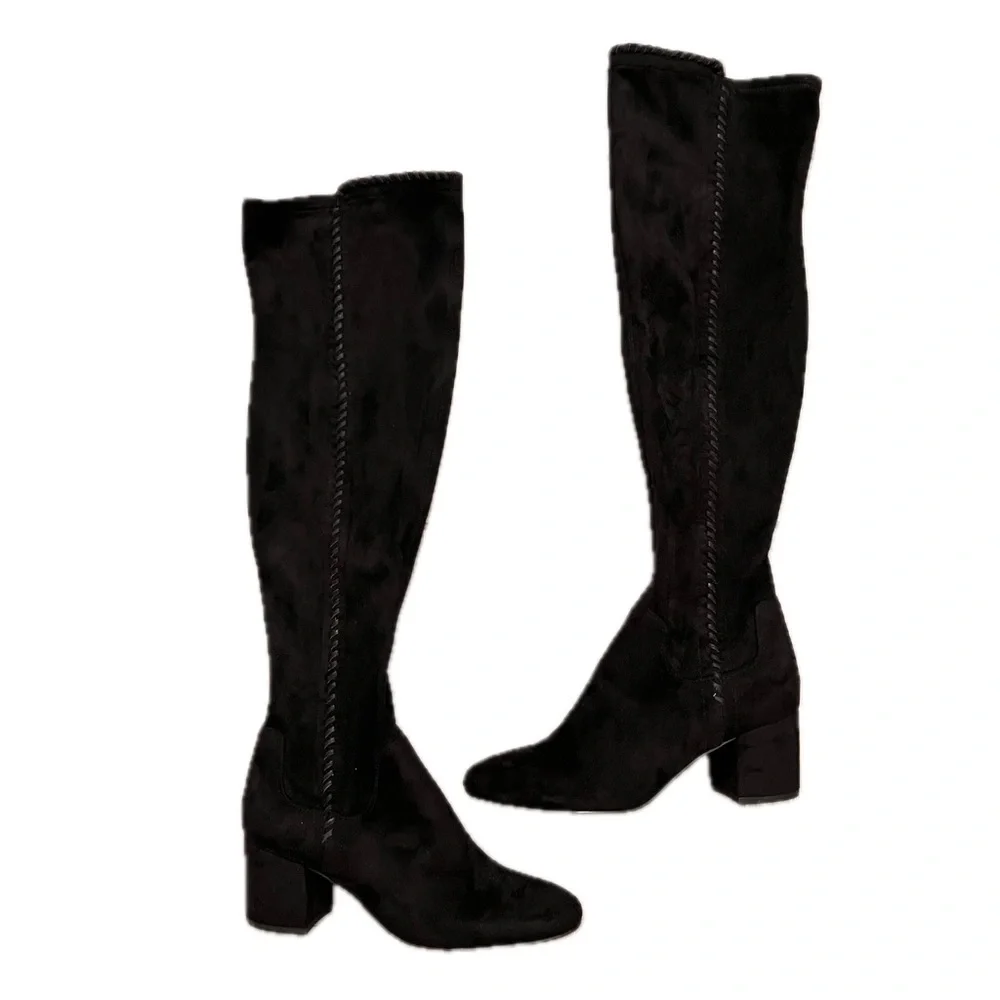 Franco Sarto Kayda Tall Over The Knee Suede Leather Stretch Boots Size 8